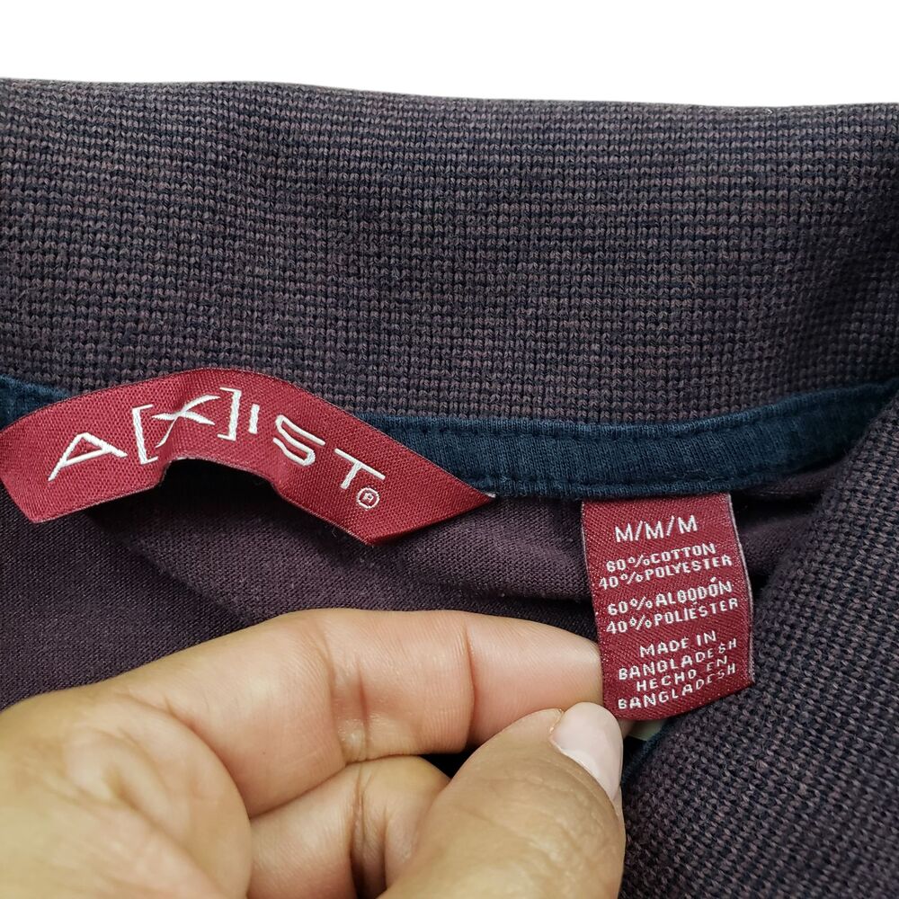 Axist Polo Shirt Mens Medium Burgundy - Picture 5 of 9